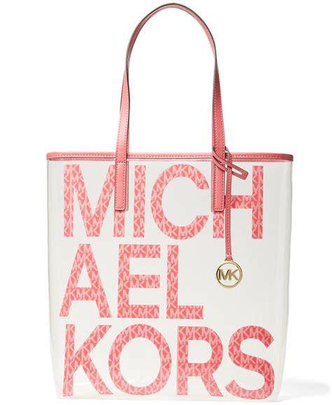 michael kors clear bag red|Michael Kors plastic tote bag.